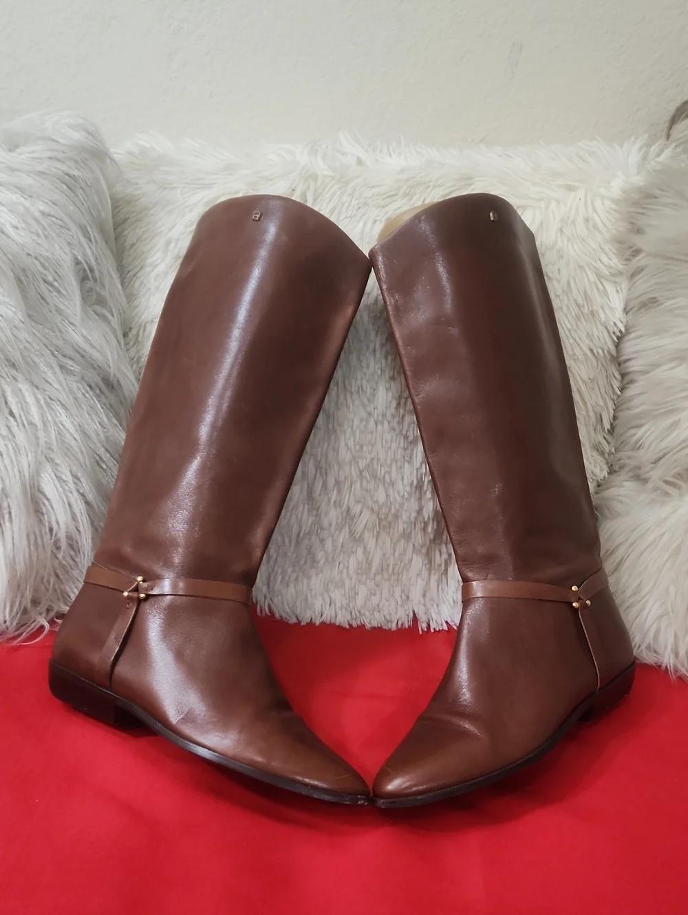 Etienne Aigner Brown Leather Knee High Boots